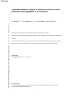 Population similarity analysis of indicator bacteria for source prediction of faecal pollution in a coastal lake