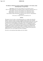 The Influence of Reference Groups on Alcohol Consumption: A Tri-Country, Social Marketing Study of Young Women
