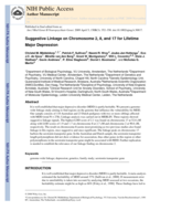 Suggestive linkage on chromosome 2, 8, and 17 for lifetime major depression