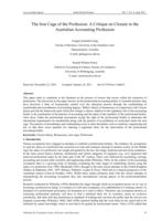 The Iron Cage of the Profession: A Critique on Closure in the Australian Accounting Profession