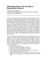 Addressing Denial: The First Step in Responding to Racism