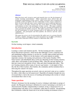 The Social Impact of On-line Learning