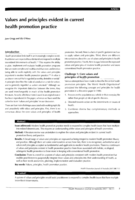 Values and principles evident in current health promotion practice