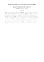 Does firm location influence the export performance of Australian SMEs?