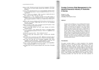 Foreign Currency Risk Management in the General Insurance Industry in Australia: A Survey