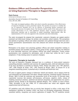 Guidance Officer and Counsellor Perspectives on Using Expressive Therapies to Support Students