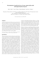 Determination of specific leaf area of some commercially useful sub-tropical hardwood species