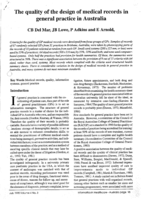 The quality of the design of medical records in general practice in Australia
