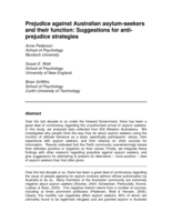 Prejudice against Australian asylum-seekers and their function: Suggestions for anti-prejudice strategies