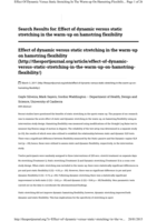 Effect of dynamic versus static stretching in the warm-up on hamstring flexibility