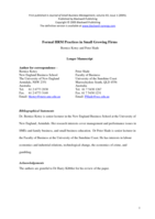 Formal Human Resource Management Practices in Small Growing Firms