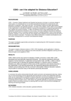 CDIO: can it be adapted for Distance Education?