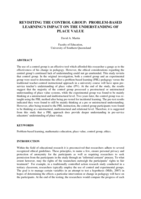 Revisiting the control group: problem-based learning's impact on the understanding of place value