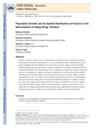 Population growth and its spatial distribution as factors in the deforestation of Nang Rong, Thailand