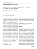 Hypothesis: Hair cover can protect against invasive melanoma on the head and neck (Australia)