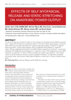 Effects of Self Myofascial Release and Static Stretching on Anaerobic Power Output