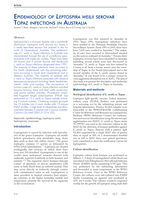 Epidemiology of Leptospira weilii serovar Topaz infections in Australia
