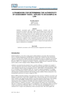 A framework for determining the authenticity of assessment tasks: Applied to an example in Law