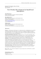 New Product Development in Small Food Enterprises