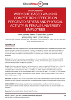 Worksite Based Walking Competition: Effects on Perceived Stress and Physical Activity in Female University Employees