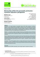 Mentorship within the paramedic profession – A Practice Educators (PEd’s) perspective