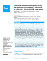 Feasibility and benefits of group-based exercise in residential aged care adults: a pilot study for the GrACE programme