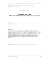 PowerPoint with Audio: A Breeze to Enhance the Student Learning Experience