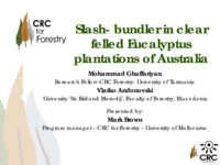 Slash-bundler in clear felled Eucalyptus plantations of Australia