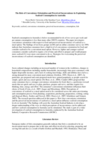 The Role of Convenience Orientation and Perceived Inconvenience in Explaining Seafood Consumption in Australia