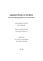 Japanese Women on the Move: International Marriage, Migration and Transnationalism