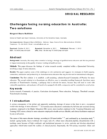 Challenges facing nursing education in Australia:two solutions