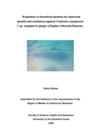 Evaluation of beneficial bacteria for improved growth and resistance against Fusarium oxysporum f. sp. zingiberi in ginger (Zingiber officinale Roscoe)