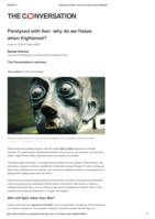 Paralysed with fear: why do we freeze when frightened?