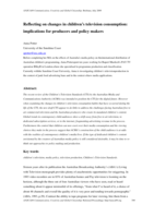 Reflecting on changes in children’s television consumption: implications for producers and policy makers