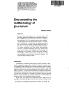 Documenting the methodology of journalism