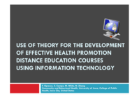 Use of Theory for the Development of Effective Health Promotion Distance Education Courses Using Information Technology