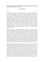 Why is Peace Research and Education so Prominent in Canada?