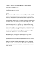 Planning for Success: Factors Influencing Change in Teacher Education