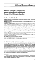 Bilateral strength comparisons among injured and noninjured competitive flatwater kayakers