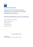 Submission for the Inquiry into the Establishment of a Queensland Health Promotion Commission