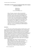 What Benefits can be Derived from Teaching Knowledge about Language to Preservice Teachers?