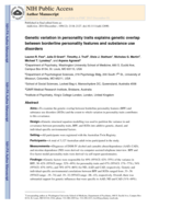 Genetic variation in personality traits explains genetic overlap between borderline personality features and substance use disorders