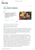 Review: The Hollywood Economist: The Hidden Financial Reality Behind the Movies - Edward Jay Epstein