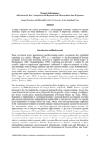 Export Performance: A Framework for Comparison of Regional and Metropolitan SME Exporters