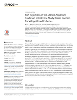 Fish Rejections in the Marine Aquarium Trade: An Initial Case Study Raises Concern for Village-Based Fisheries