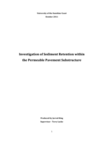 Investigation of Sediment Retention within the Permeable Pavement Substructure
