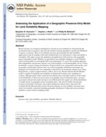 Assessing the application of a geographic presence-only model for land suitability mapping