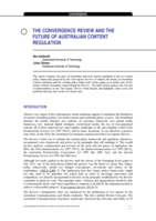 The Convergence Review and the future of Australian content regulation