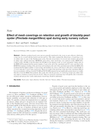 Effect of mesh coverings on retention and growth of blacklip pearl oyster (Pinctada margaritifera) spat during early nursery culture
