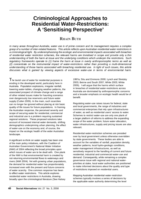 Criminological Approaches to Residential Water-Restrictions: A 'Sensitising Perspective'